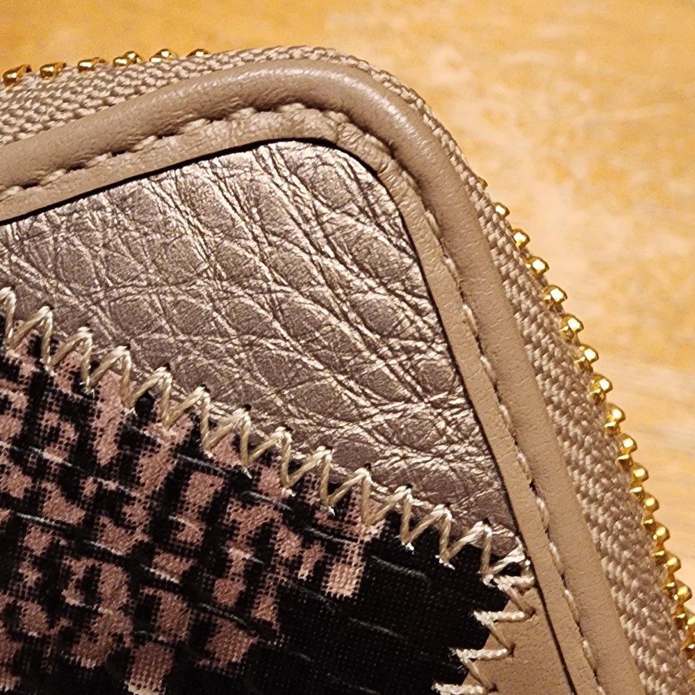 COACH Patchwork Zip Wallet in Taupe - Picture 8 of 15